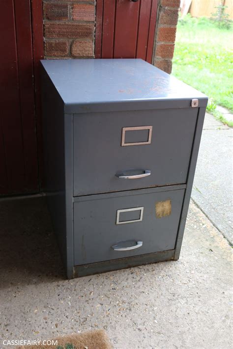 can you paint a steel filing cabinet|old rusty file cabinet makeover.